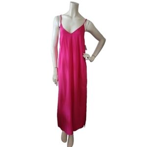 Old Navy Maxi Dress Women's S Petite Pink Tie Back Slip NEW